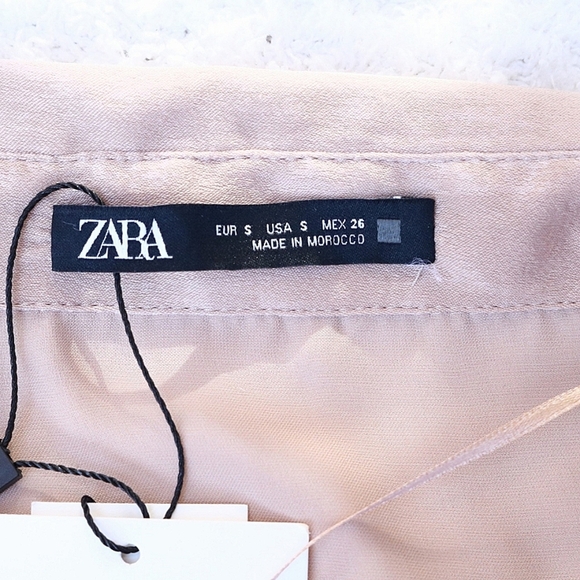 Brand New Zara Taupe Brown Satin Effect Knot Romper Size Small - Picture 9 of 12